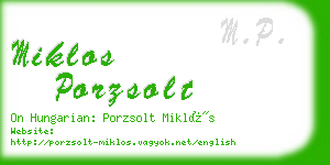 miklos porzsolt business card